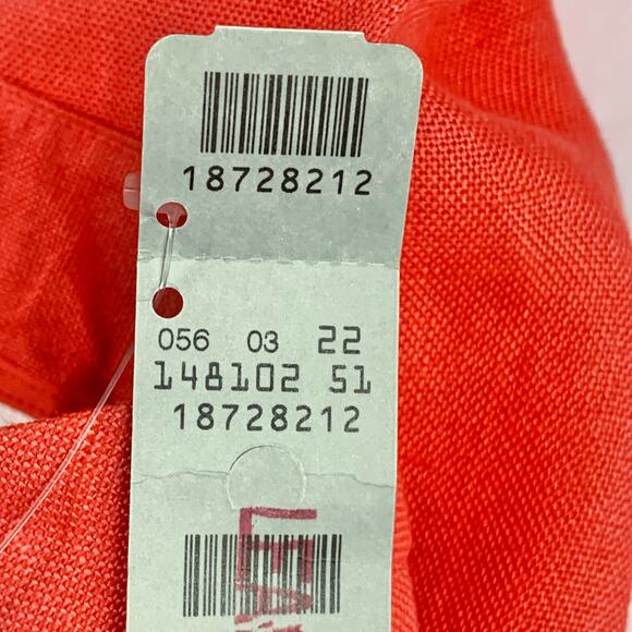 Talbots Pants Womens 6P Coral 100% Irish Linen Lined Side Zip Creased Front Corp - Picture 6 of 15